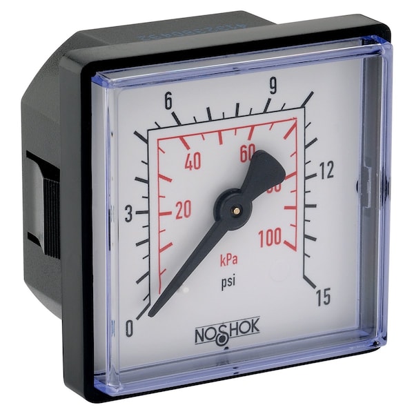 Dry Pressure Gauge, -30 inHg to 0 to 30 psi psi, 4 in Dial, 7/16 in-20; 1/4 in NPT, Bottom Location
